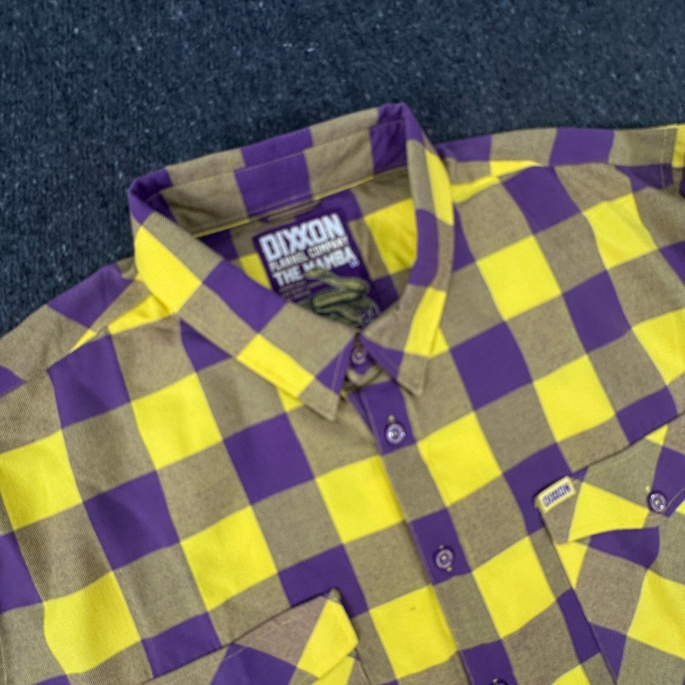 Dixxon Flannel Company The Mamba Mens 5X Purple Yellow Plaid Button Up Shirt